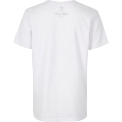 Boys white marble print t-shirt